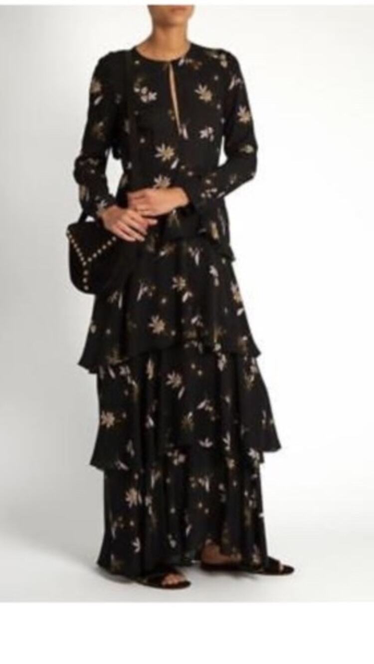 A.L.C. Christianne Floral Tiered Silk Maxi Dress